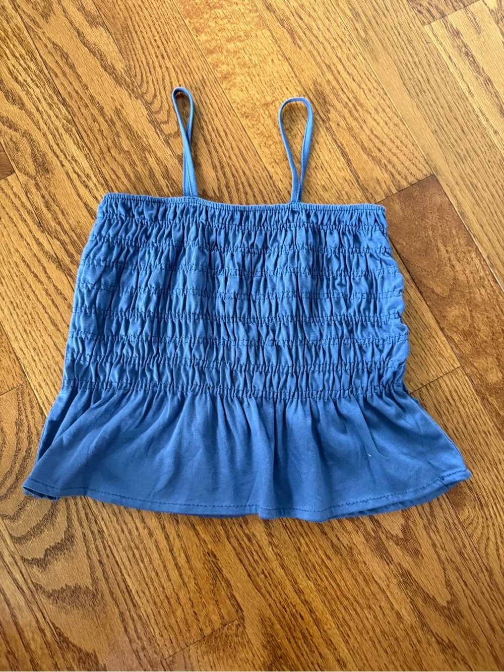 Zara Blue Smocked Camisole with Ruffle Hem Size 11/12 - never worn